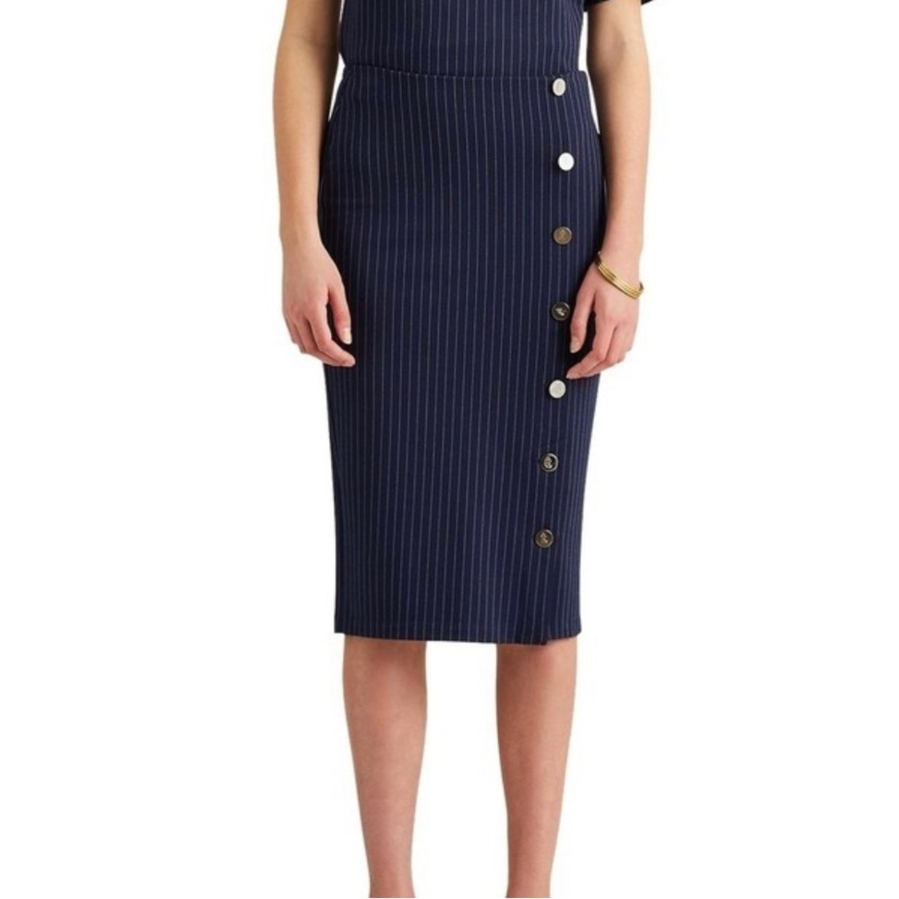 Lauren Ralph Lauren Pinstripe Knit Ponte Skirt In  French